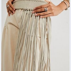 Free People Suede Leather Fringe Belt